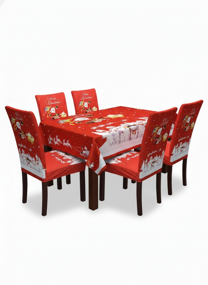 Set mantel + 6 fundas sillas NAVIDAD